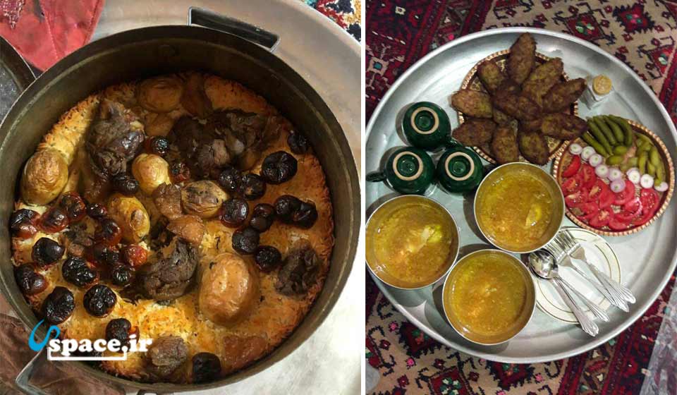 غذاهای محلی در اقامتگاه بوم گردی قلعه مهر توران - شاهرود - روستای قلعه بالا